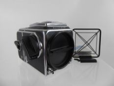 Hasselblad 500 c/m Camera & Finder together with Brochures, (unable to fire body shutter).