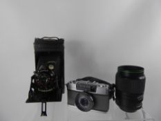 Olympus Pen EE/2 Case, (nof)Hanimex 135/2.8 Lens Pentax M42 Fit, (nof), Voigtlander Bessa, + Box