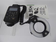 Canon Camera Macro Ring Lite and Flash, (flash works) with instruction manual.