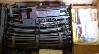 A Vintage Hornby O Gauge Locomotive, burgundy LMS 265 with a large quantity of track, together