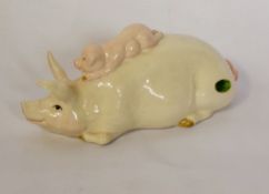 A Beswick Figure of a Pig and Piglet.