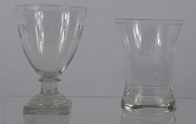 A 19th Century Rummer, short stem on square foot, etched Wm Elgar, understood to belong to William