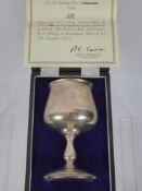 A Limited Edition Sterling Silver Chalice, to commemorate the 25th Anniversary of The Queen and