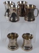 Six Silver Plated Half Pint Tankards, inscribed underneath 