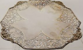 A Sterling Silver Bon Bon Dish, with pierced decoration, Sheffield hallmark, dated 1959, approx