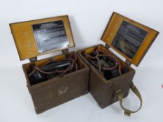 A Pair of Military Portable Telephones in Boxes, described 'Telephone Set 