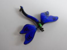 An Art Nouveau Silver and Enamel Dragon Fly Brooch, Birmingham hallmark, dated 1916, mm J Aitken &