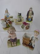 Victorian Porcelain Tobacconist Match Strikes, approx seven in total.