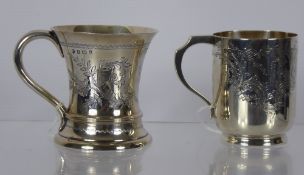 A Silver Christening Mug, Sheffield hallmark, dated 1897, mm Walker & Hall, approx 140 gms