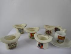 A Quantity of Crested Ware Match Strikes, some in the form of top hats, Worcester, Chichester,