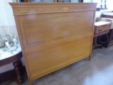 A French Style Mahogany Inlaid Double Bed Head and Foot. The foot inlaid Adams style decoration,