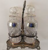 Four Silver Liquor Labels, including Brandy, Whisky, Port, Sherry, Birmingham hallmark, dated