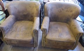 A Pair of Pseudo-Suede Chairs, formerly of Sue Parkinson's Broadway.