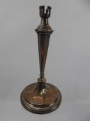A Silver Lamp Base, Sheffield hallmark, mm RP dated 1934. (af)