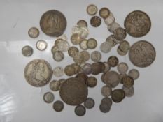 Miscellaneous Silver Pre-1920 GB Coins, including 1893, 95, 99 crowns, sixpences and threepenny