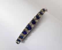 A Lady's Vintage 14/15 ct Sapphire and Diamond Bracelet.