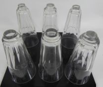 A Set of Six Early 19th Century Glass Stirrup Cups, with fluted design. (6)
