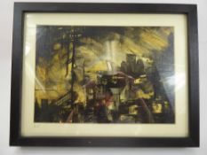 Michael Sibley, a modern painting on canvas depicting a scene of the Manhattan skyline entitled 