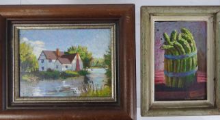 Robert Gould Wilson (American) Original Oils, depicting a cottage entitled 