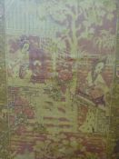 Three Vintage Chinoiserie Hessian Room Panels, for decorative purposes, each panel measures approx