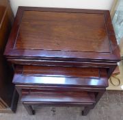 A Chinese Rosewood Nest of Altar Style Tables.