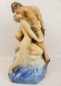 A Generously Proportioned Royal Copenhagen Porcelain Figural Group, entitled 'Wave and Rock',