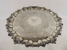 A George IV Silver Salver, London hallmark, dated 1824/25, mm William Bateman, approx 740 gms,