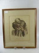 L. Boilly, A Comic Black and White Sketch of a Dentist Extracting a Patient's Front Tooth, approx 22