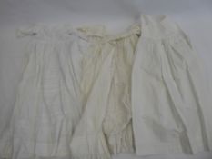 Three Antique Cotton and Lace Christening Robes. (3)