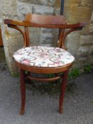 A Thonet Bentwood Bedroom Chair, label to seat.