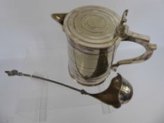 An Antique German Silver Ladle, with twisted stem and mask finial, approx 38 cms, stamped A.