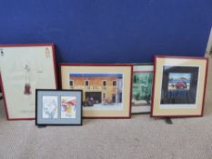 Motor Racing Interest, Sheridon Davies two limited edition prints depicting racing cars and