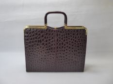 A Crocodile Tote Bag, together with a vintage leather handbag.