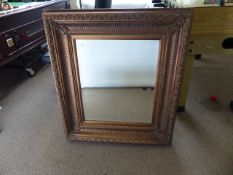 A Large Wood Framed and Bevelled Edged Mirror, approx 93 x 82 cms.