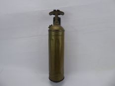 Two Vintage Minimax Limited Copper and Brass Pyrene Hand Pump Fire Extinguishers, fitted to wall