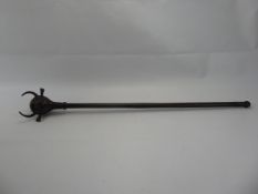 A Persian Ritual Metal Dervish Devil Staff, Circa 1900, approx 86 cms.