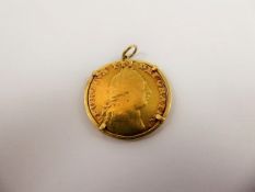 A Spade Guinea dd 1797, fine condition with mount.