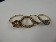 A 9 ct Yellow Gold Mother of Pearl Brooch, together with a 9 ct pearl bow brooch, approx 7 gms