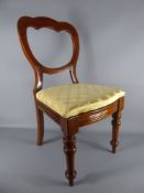 Six Victorian Mahogany Balloon Back Dining Room Chairs. (6)