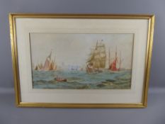 Unsigned, English School water colour circa 1900, depicting sailing vessels, barges in choppy