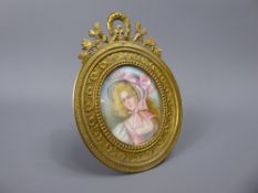 A 19th Century Portrait Miniature, entitled 