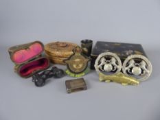 Miscellaneous Items, including together with an oval Black Forest woven basket with a bird on the