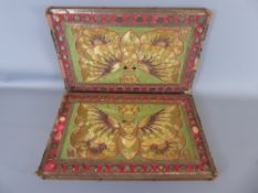 Two Antique Chinese Silk and Gilt Thread Wall Panels, embroidered with butterflies, approx 47 x 30