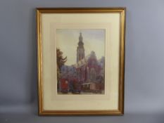 F A Wilkinson (1904-1937) Original Watercolour, depicting a church, label to verso reads: 'Long John