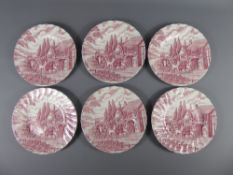 A Minton Cream Bowl, stamped K to one side, Minton marks to base, together with six Staffordshire