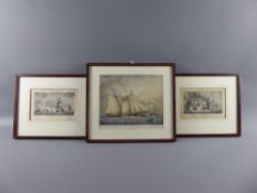 Two Antique Engravings, engraved for Hervey's Naval History - Volume V Book VII Chapters 3 and 6,