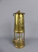A Vintage Brass Eccles Protector Miner's Lamp.