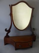 A Mahogany Dressing Table Mirror with inlay to base and one drawer, approx 60 x 70 cms.