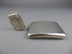 A Silver Cigarette Case,having a gilded interior, Sheffield hallmark, dated 1922, mm J.D & S