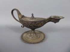 Circa 1840 E.G Zimmermann of Hanau Cast Iron Chamberstick, in the form of an antique oil lamp, nr